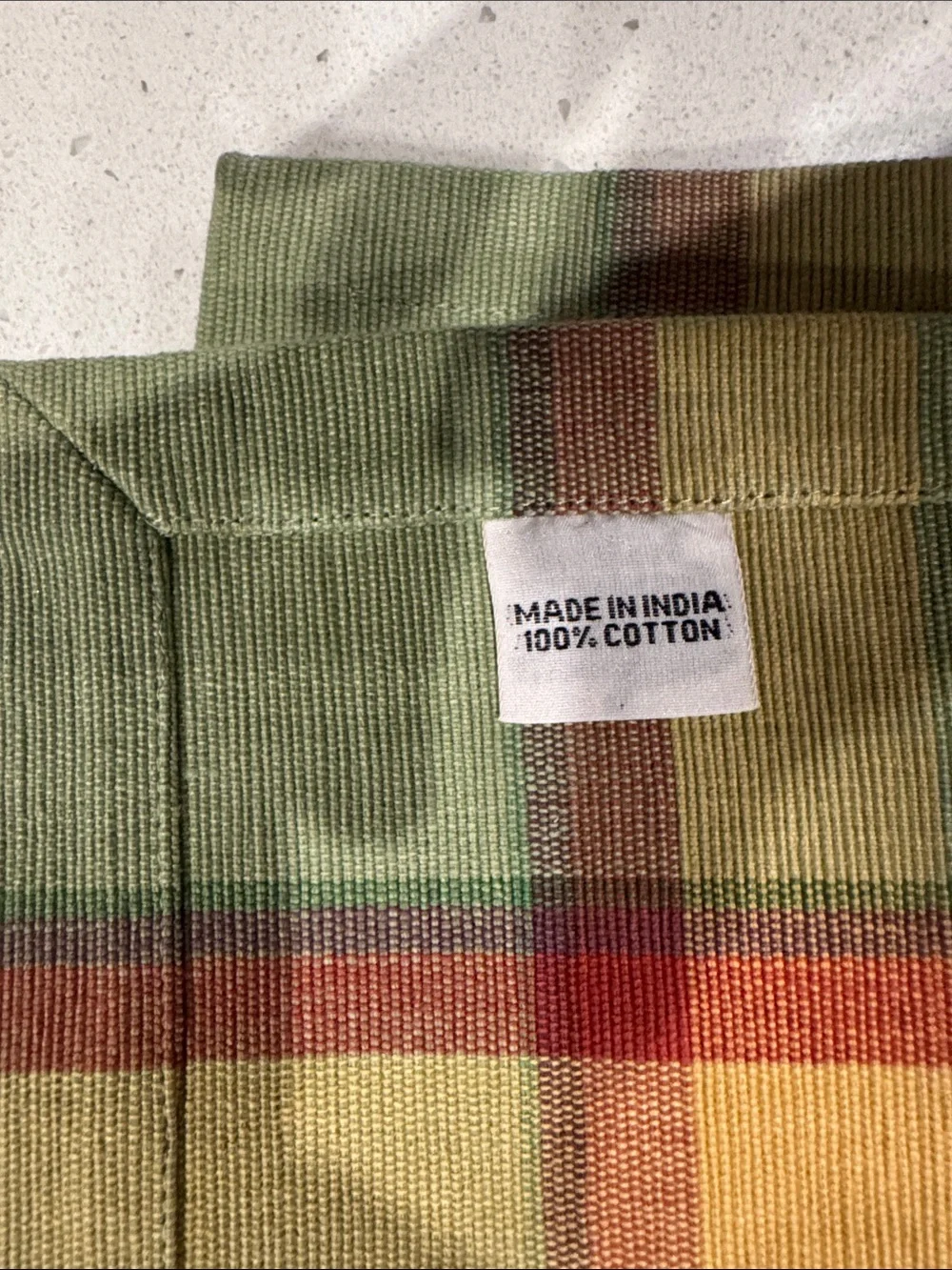 Set of 8 Green and Yellow Plaid Cotton Placemats - Home Dining 19”x14”
